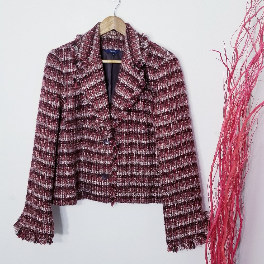 Reitmans| Smoked Red Long Sleeve Tweed Blazer Sz13